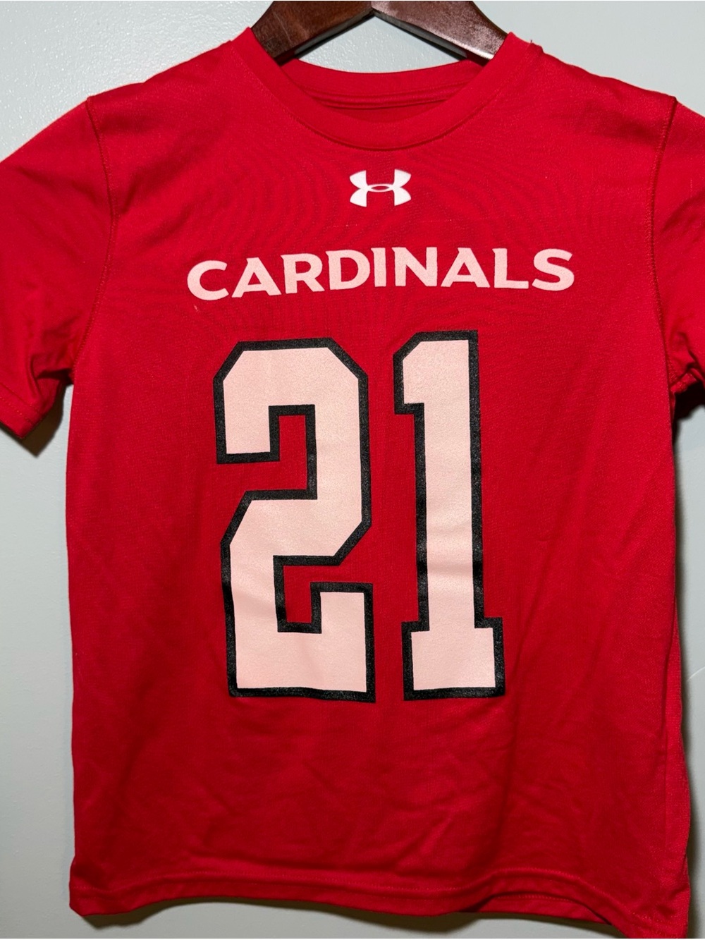 Under Armour Red Cardinals Tee with Number 21